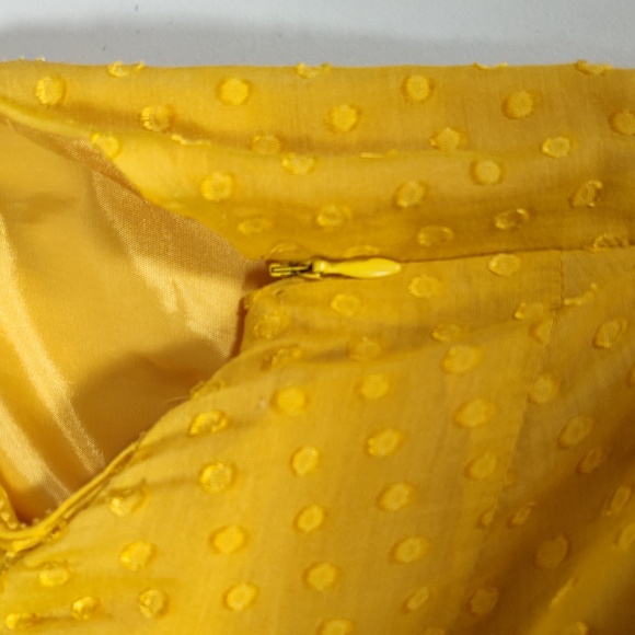 Anthropologie Moulinette Soeurs yellow silk ruffle dress 2 - Picture 8 of 11